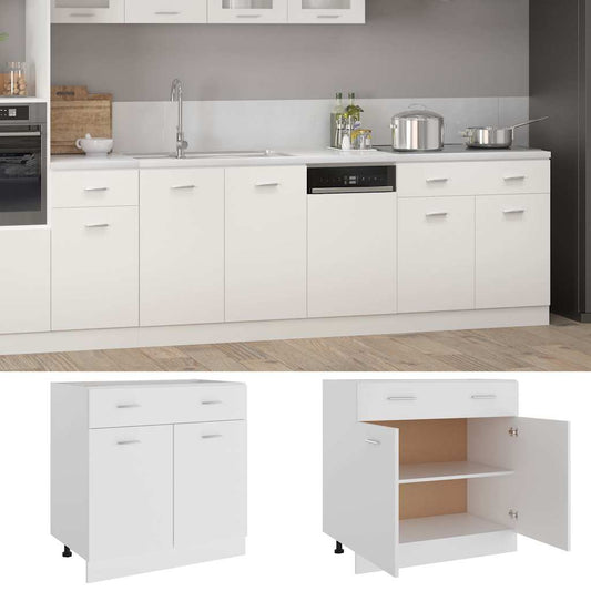 801236 vidaXL Drawer Bottom Cabinet "Lyon" White 80x46x81,5 cm Engineered Wood