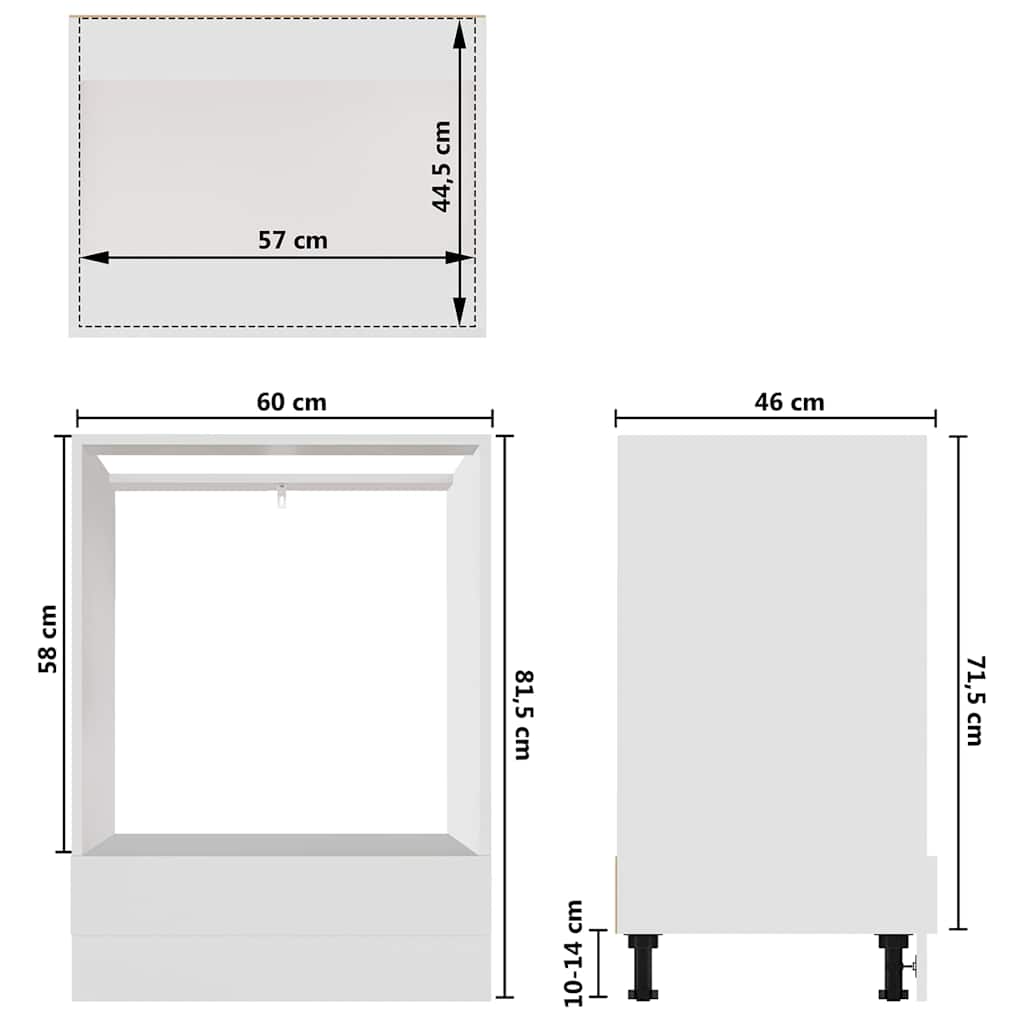 802497 vidaXL Oven Cabinet "Lyon" White 60x46x81,5 cm Engineered Wood