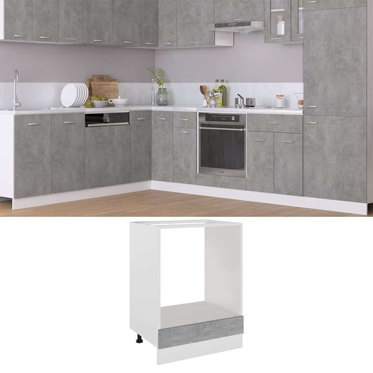 Oven Cabinet Lyon Concrete Grey 60x46x81.5 cm Engineered Wood