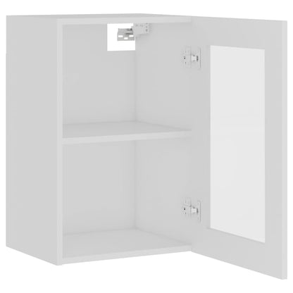 Hanging Glass Cabinet Lyon White 40x31x60 cm Engineered Wood