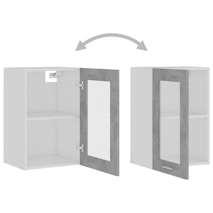 Hanging Glass Cabinet Lyon Concrete Grey 40x31x60 cm Engineered Wood