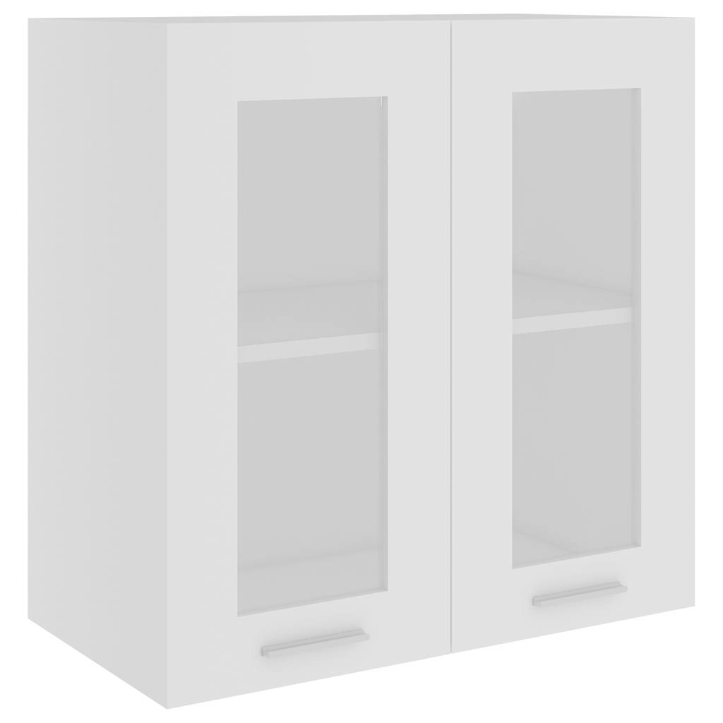 802521 vidaXL Hanging Glass Cabinet "Lyon" White 60x31x60 cm Engineered Wood
