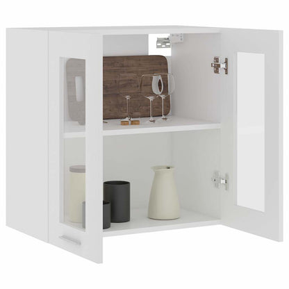 802521 vidaXL Hanging Glass Cabinet "Lyon" White 60x31x60 cm Engineered Wood