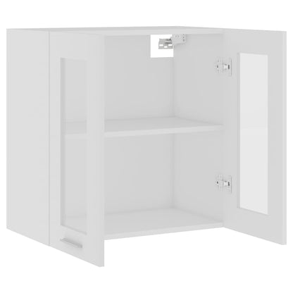 802521 vidaXL Hanging Glass Cabinet "Lyon" White 60x31x60 cm Engineered Wood