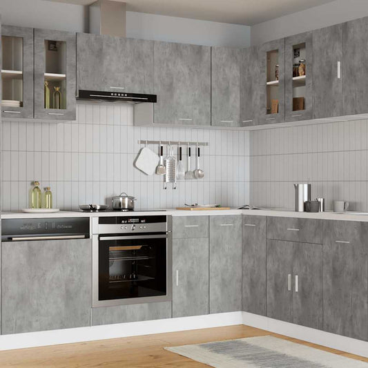 Hanging Glass Cabinet "Lyon" Concrete Grey 60x31x60 cm