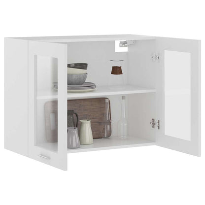 802529 vidaXL Hanging Glass Cabinet "Lyon" White 80x31x60 cm Engineered Wood