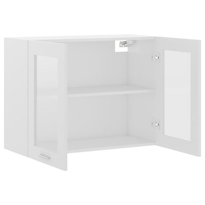 802529 vidaXL Hanging Glass Cabinet "Lyon" White 80x31x60 cm Engineered Wood