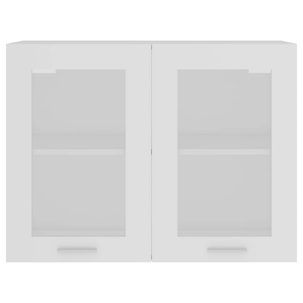 802529 vidaXL Hanging Glass Cabinet "Lyon" White 80x31x60 cm Engineered Wood