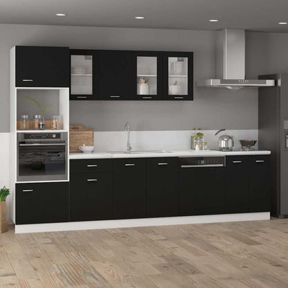 Hanging Glass Cabinet Lyon Black 80x31x60 cm Engineered Wood
