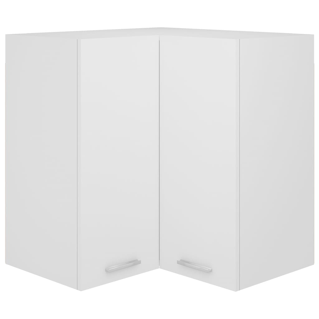 802537 vidaXL Hanging Corner Cabinet "Lyon" White 57x57x60 cm Engineered Wood