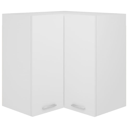 802537 vidaXL Hanging Corner Cabinet "Lyon" White 57x57x60 cm Engineered Wood