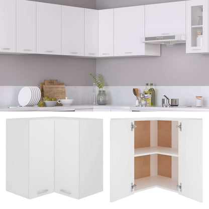 802537 vidaXL Hanging Corner Cabinet "Lyon" White 57x57x60 cm Engineered Wood