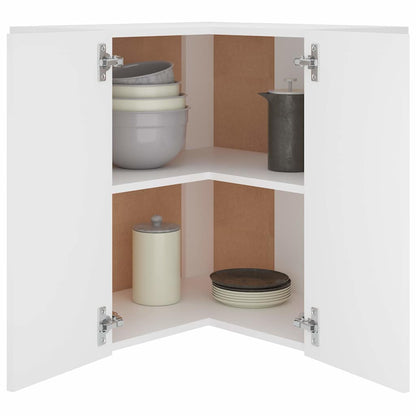 802537 vidaXL Hanging Corner Cabinet "Lyon" White 57x57x60 cm Engineered Wood