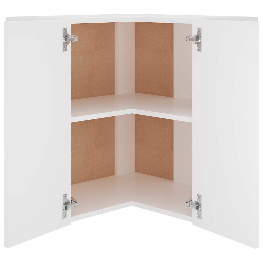 802537 vidaXL Hanging Corner Cabinet "Lyon" White 57x57x60 cm Engineered Wood