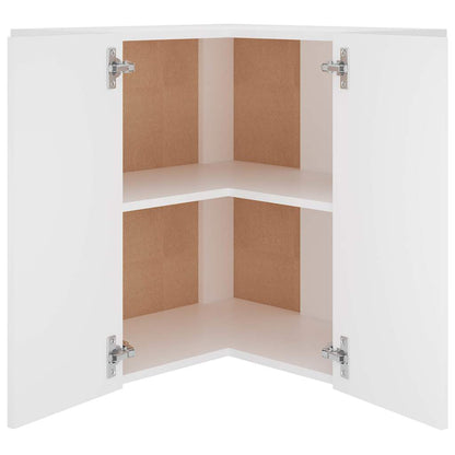 802537 vidaXL Hanging Corner Cabinet "Lyon" White 57x57x60 cm Engineered Wood