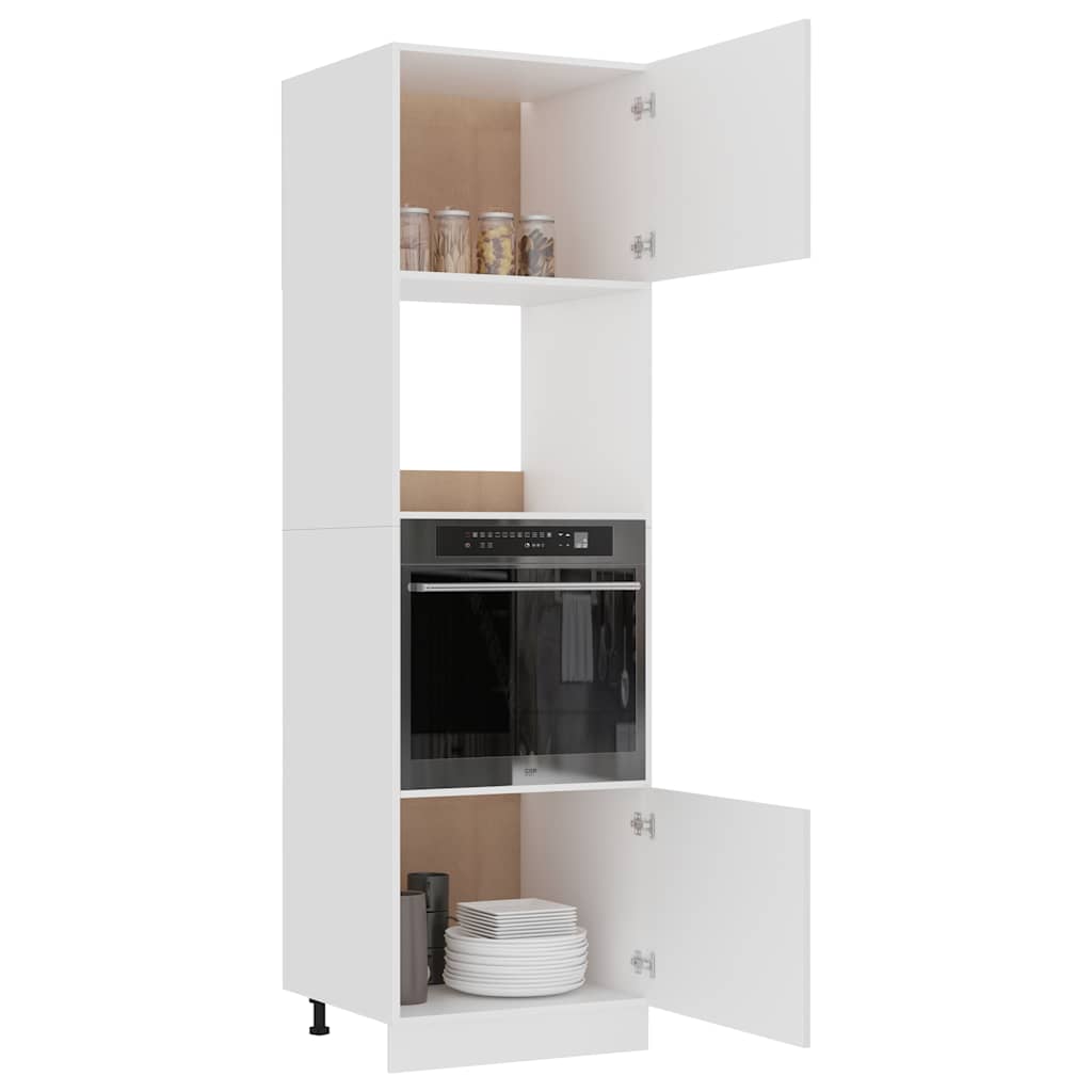 802546 vidaXL Microwave Cabinet "Lyon" White 60x57x207 cm Engineered Wood
