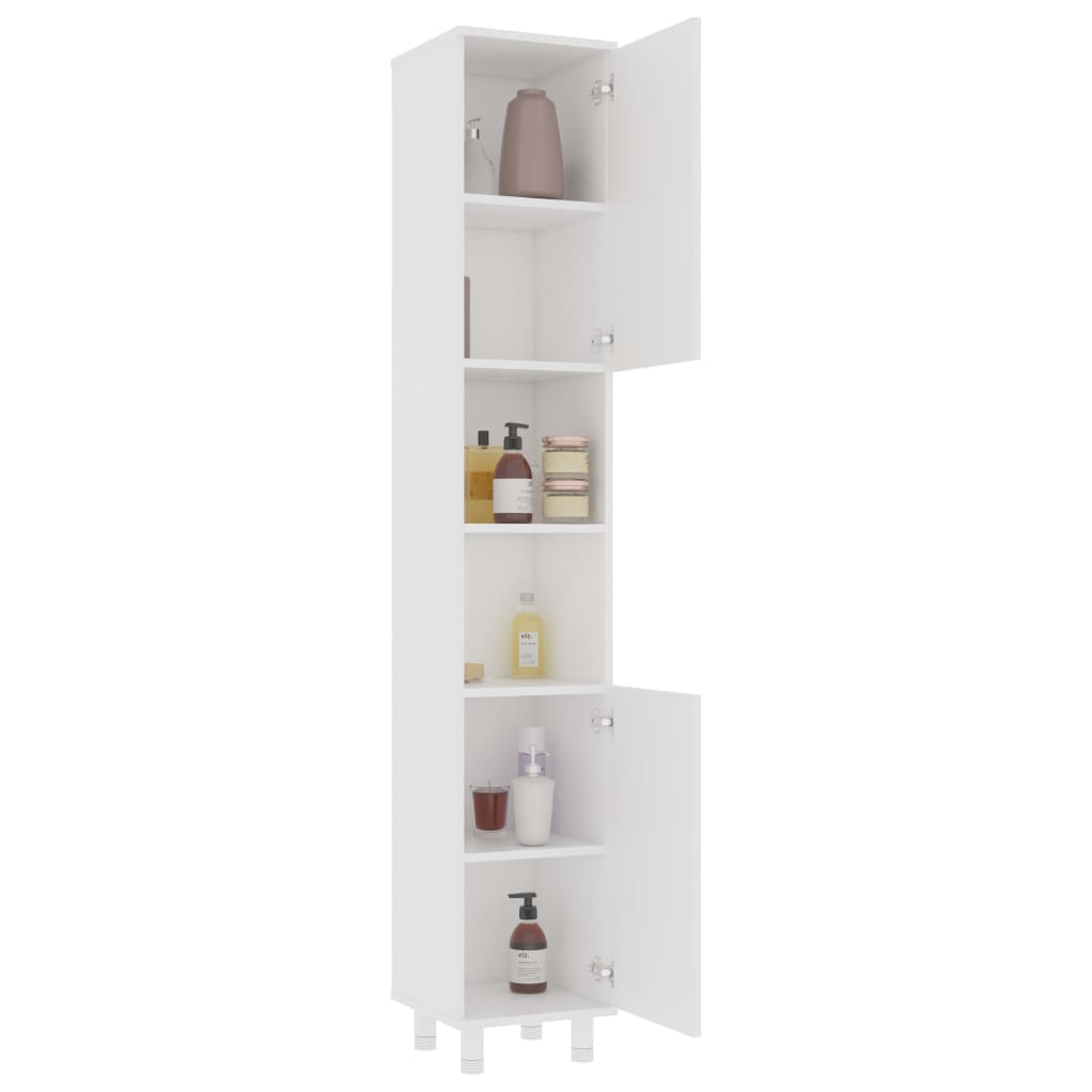 802624 vidaXL Bathroom Cabinet White 30x30x179 cm Engineered Wood