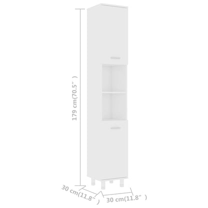 802624 vidaXL Bathroom Cabinet White 30x30x179 cm Engineered Wood