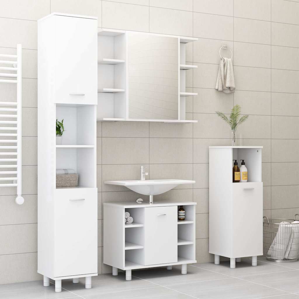 802624 vidaXL Bathroom Cabinet White 30x30x179 cm Engineered Wood