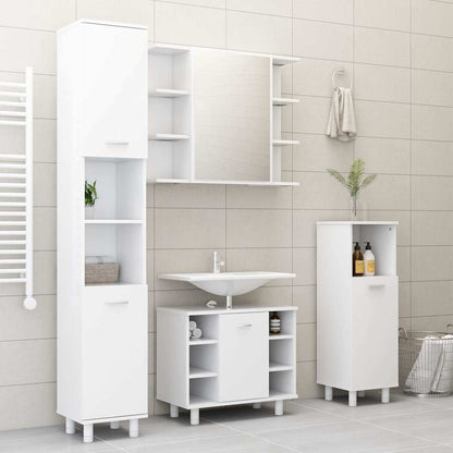 802624 vidaXL Bathroom Cabinet White 30x30x179 cm Engineered Wood