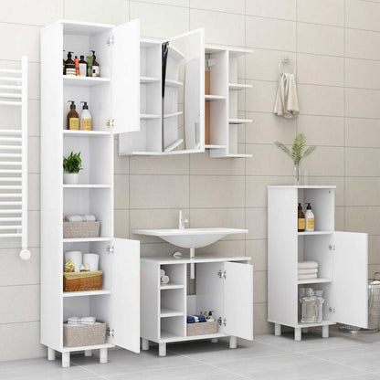 802624 vidaXL Bathroom Cabinet White 30x30x179 cm Engineered Wood