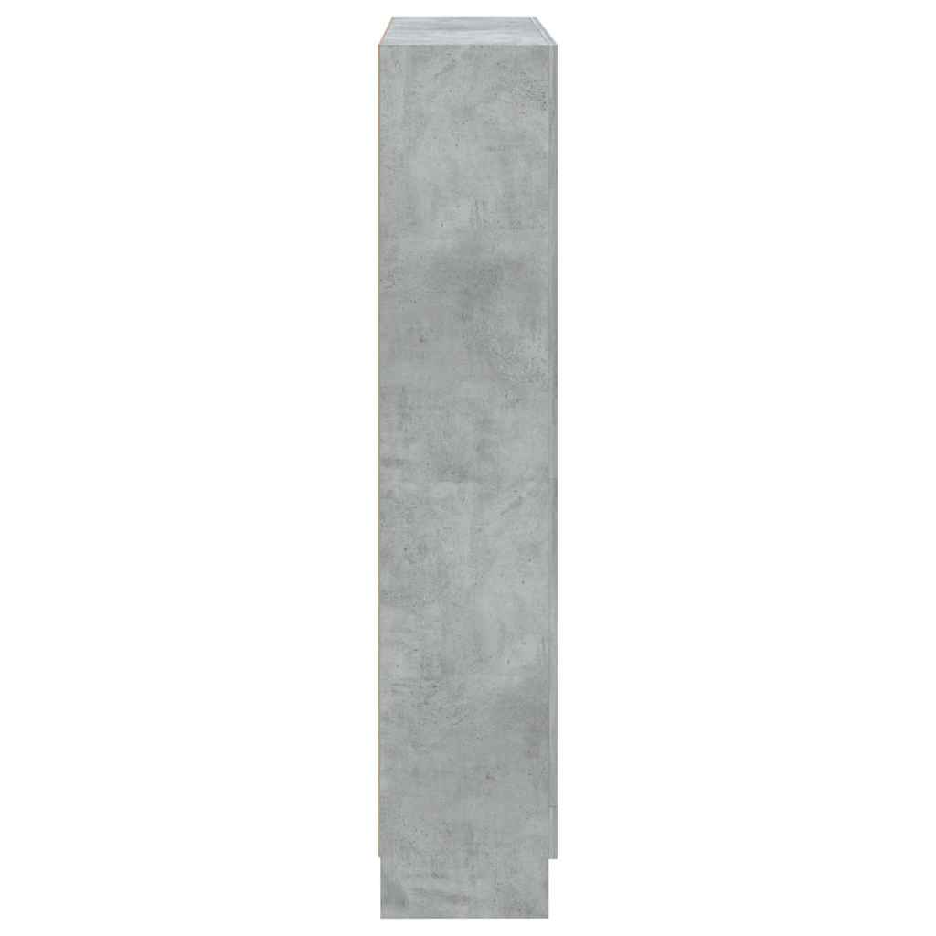 802727 vidaXL Book Cabinet Concrete Grey 82,5x30,5x150 cm Engineered Wood
