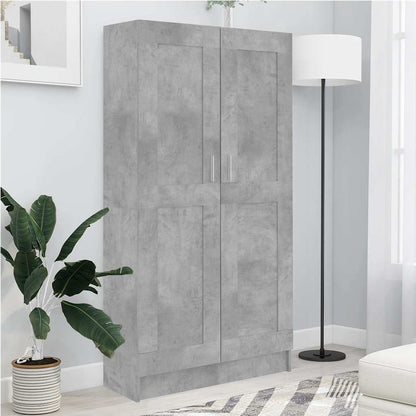 802727 vidaXL Book Cabinet Concrete Grey 82,5x30,5x150 cm Engineered Wood