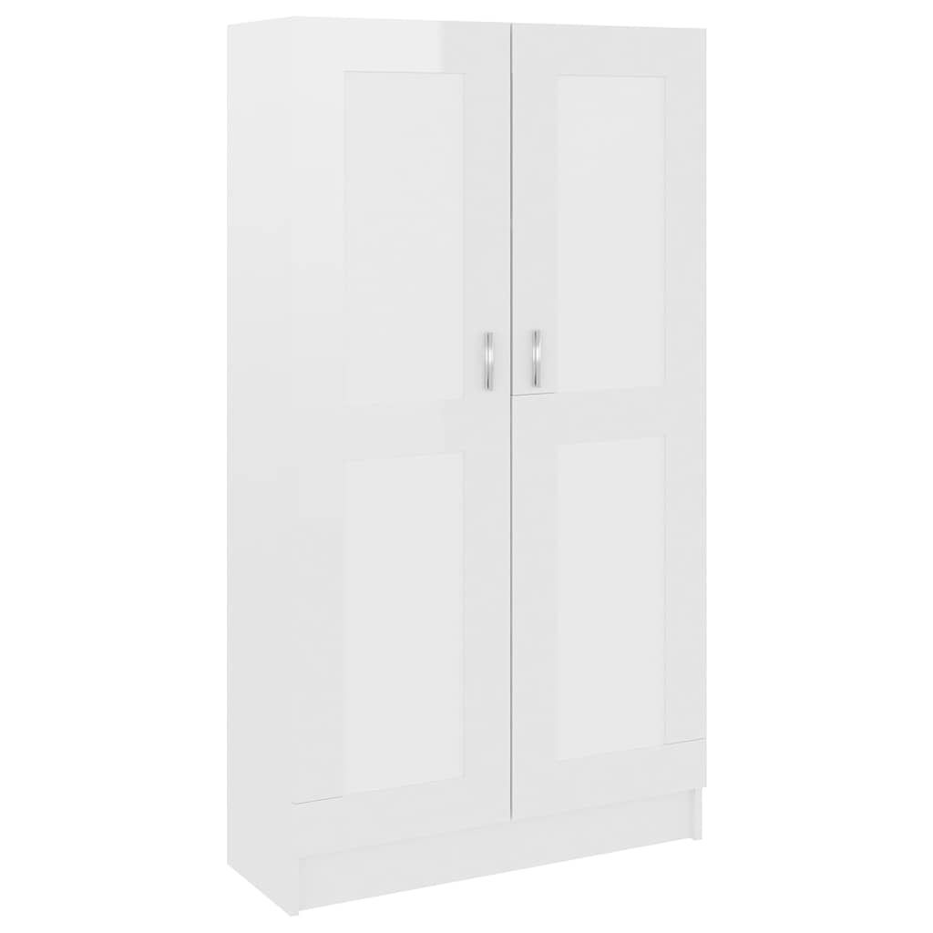 Book Cabinet High Gloss White 82.5x30.5x150 cm Engineered Wood