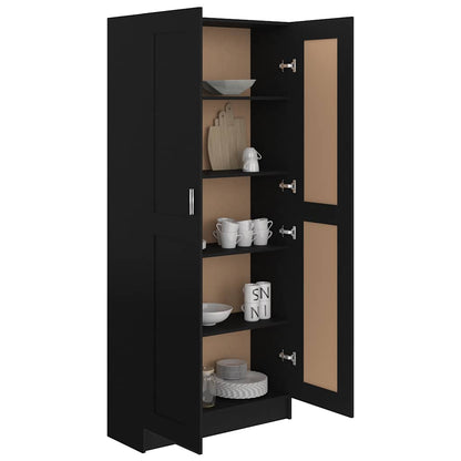 Book Cabinet Black 82,5x30,5x185,5 cm Engineered Wood