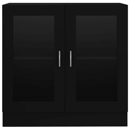 Vitrine Cabinet Black 82.5x30.5x80 cm Engineered Wood