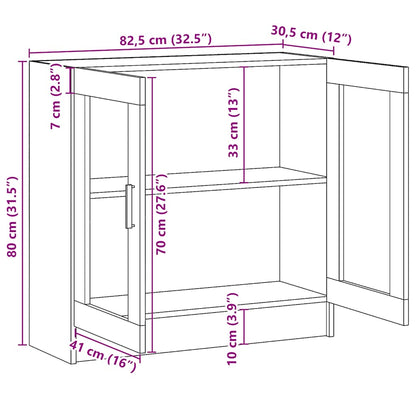 Vitrine Cabinet Concrete Grey 82.5x30.5x80 cm Engineered Wood