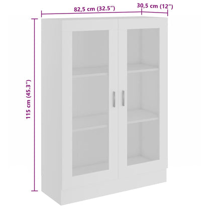Vitrine Cabinet White 82.5x30.5x115 cm Engineered Wood