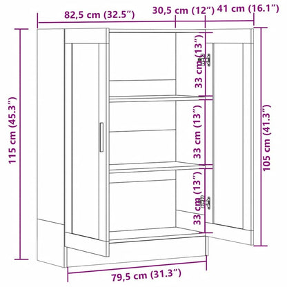 Vitrine Cabinet White 82.5x30.5x115 cm Engineered Wood