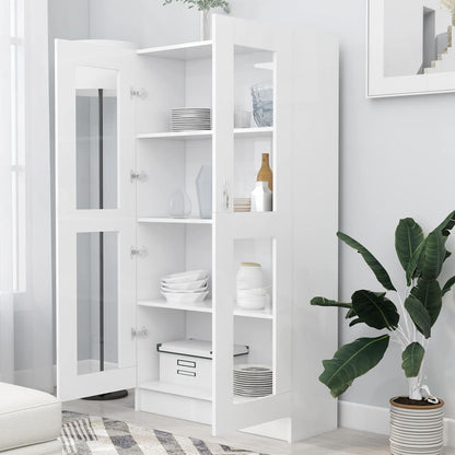 Vitrine Cabinet White 82.5x30.5x150 cm Engineered Wood