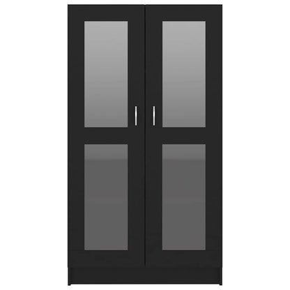 Vitrine Cabinet Black 82.5x30.5x150 cm Engineered Wood