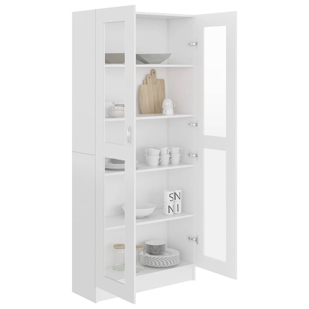 802768 vidaXL Vitrine Cabinet White 82,5x30,5x185 cm Engineered Wood