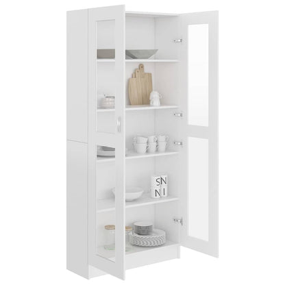 802768 vidaXL Vitrine Cabinet White 82,5x30,5x185 cm Engineered Wood
