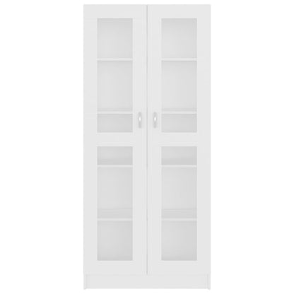 Vitrine Cabinet White 82.5x30.5x185 cm Engineered Wood