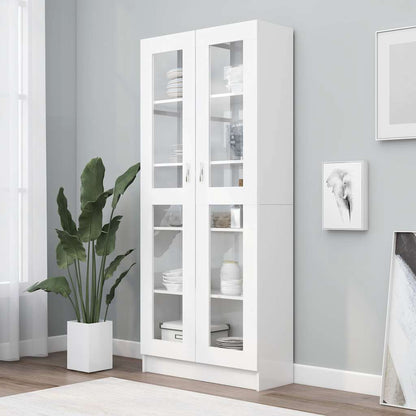 802768 vidaXL Vitrine Cabinet White 82,5x30,5x185 cm Engineered Wood