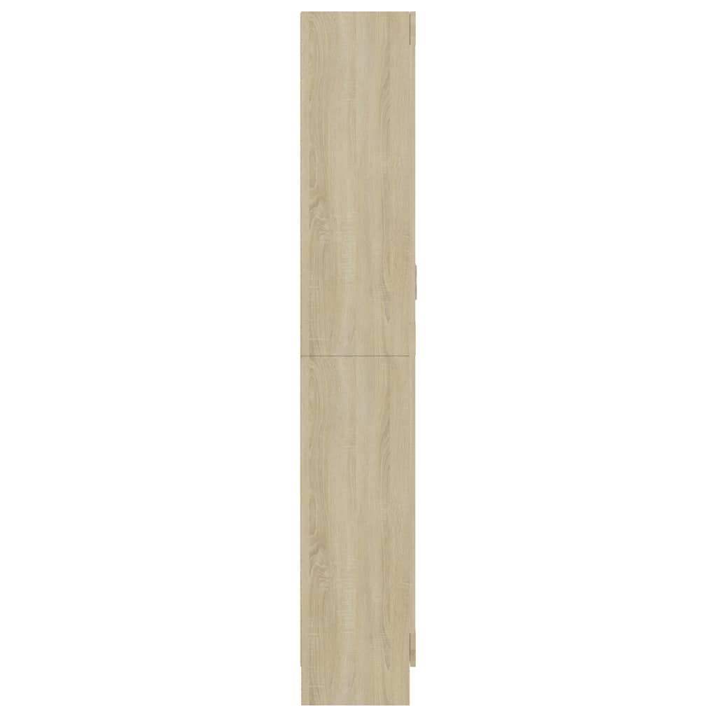 802771 vidaXL Vitrine Cabinet Sonoma Oak 82,5x30,5x185 cm Engineered Wood