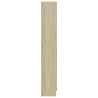 802771 vidaXL Vitrine Cabinet Sonoma Oak 82,5x30,5x185 cm Engineered Wood