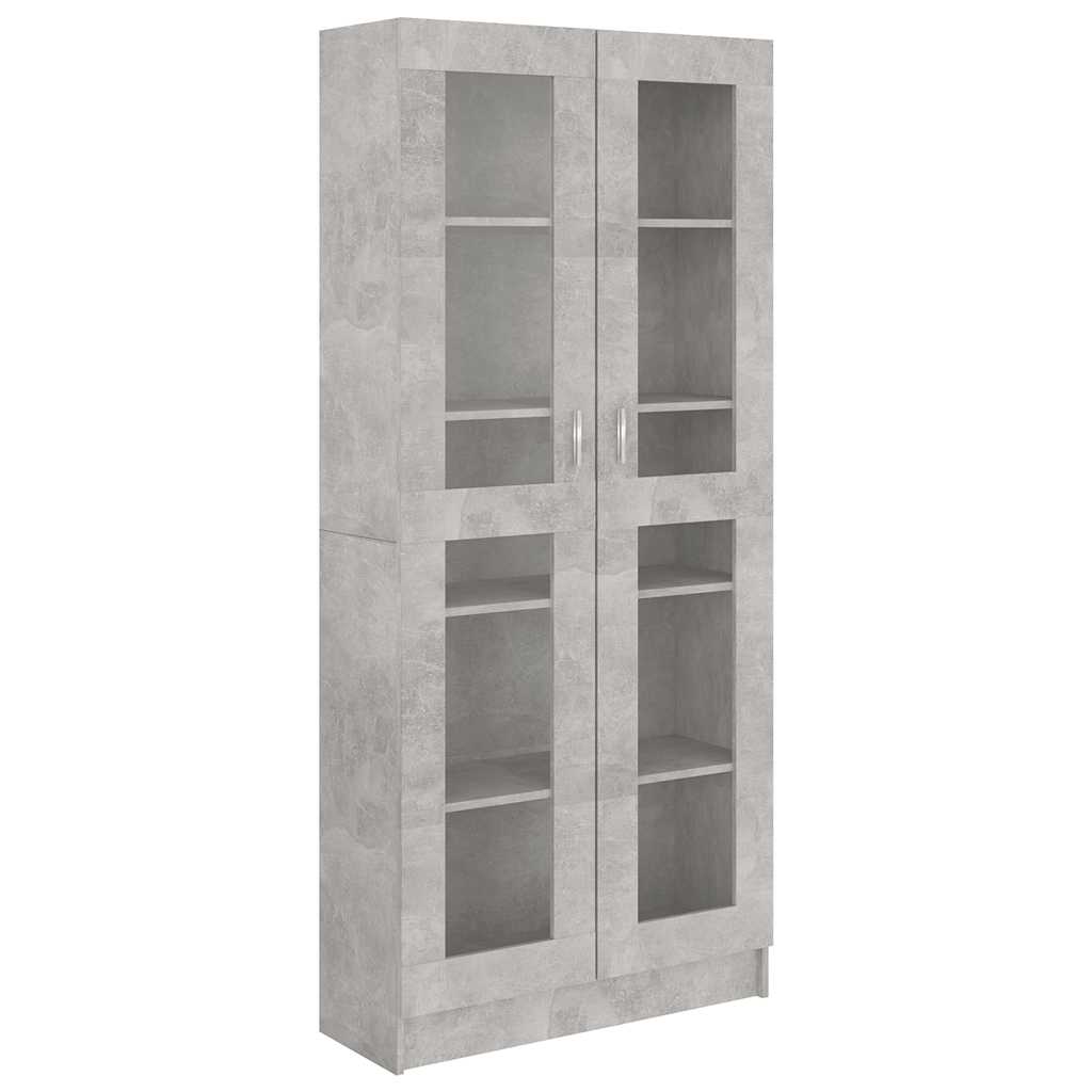 Vitrine Cabinet Concrete Grey 82.5x30.5x185 cm Engineered Wood