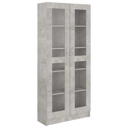 802772 vidaXL Vitrine Cabinet Concrete Grey 82,5x30,5x185 cm Engineered Wood