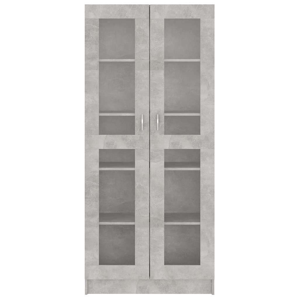 Vitrine Cabinet Concrete Grey 82.5x30.5x185 cm Engineered Wood