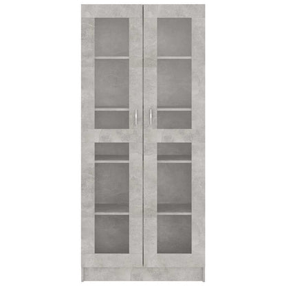 Vitrine Cabinet Concrete Grey 82.5x30.5x185 cm Engineered Wood