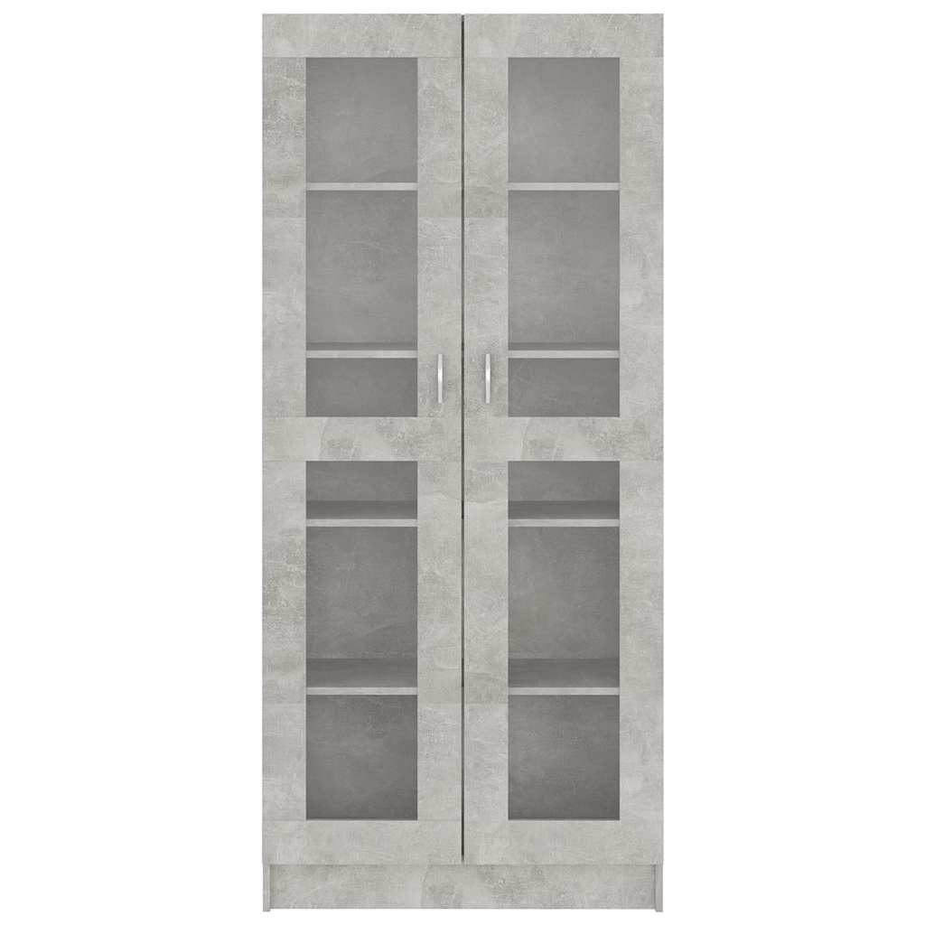 802772 vidaXL Vitrine Cabinet Concrete Grey 82,5x30,5x185 cm Engineered Wood