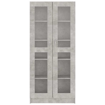 802772 vidaXL Vitrine Cabinet Concrete Grey 82,5x30,5x185 cm Engineered Wood