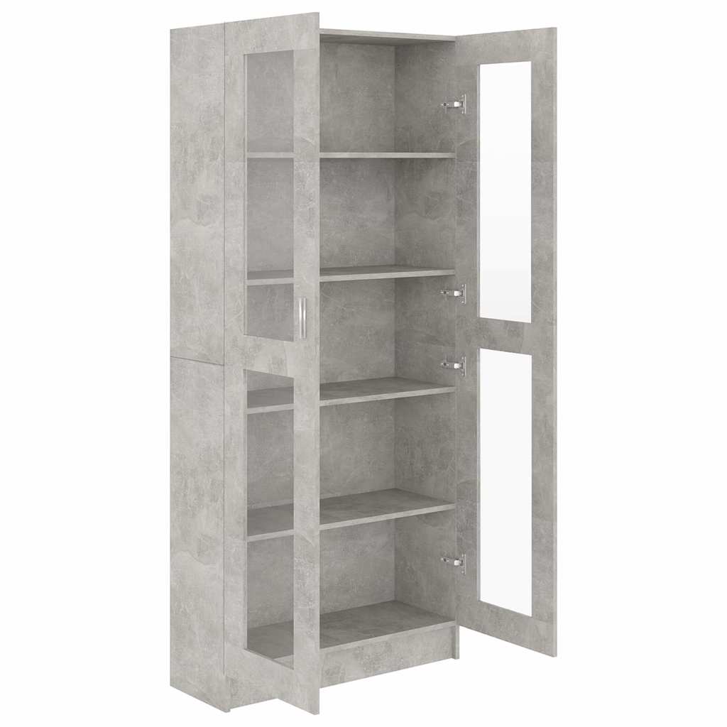 Vitrine Cabinet Concrete Grey 82.5x30.5x185 cm Engineered Wood
