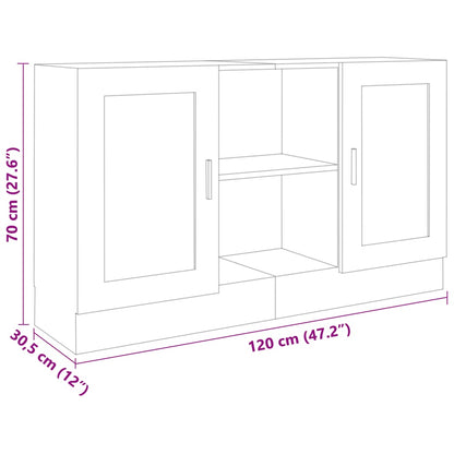 802780 vidaXL Sideboard Sonoma Oak 120x30,5x70 cm Engineered Wood
