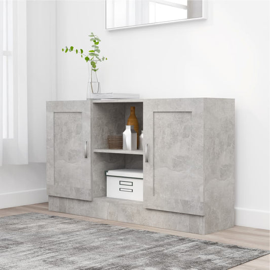 802781 vidaXL Sideboard Concrete Grey 120x30,5x70 cm Engineered Wood